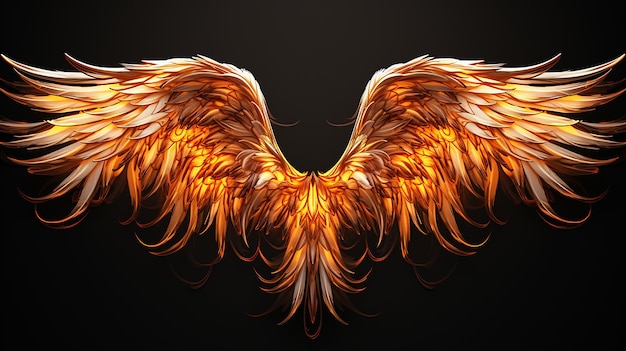 Photo phoenix wings isolated on transparent background