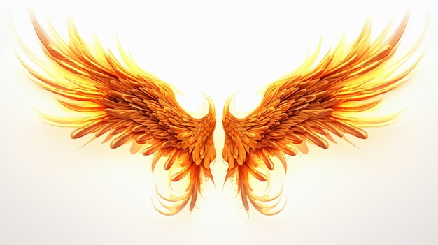 Phoenix wings isolated on white background