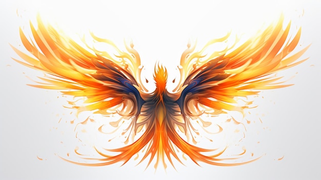 Phoenix wings isolated on white background