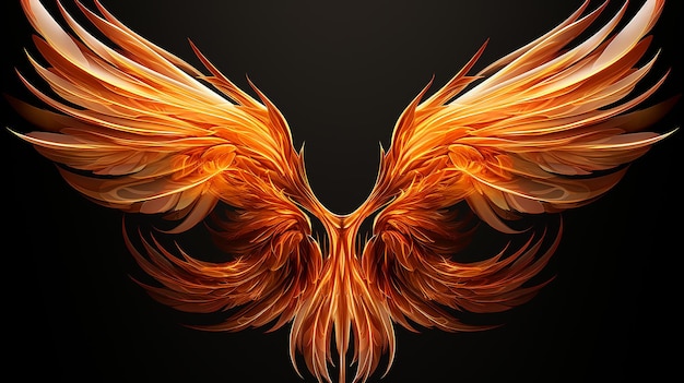 写真 透明な背景にフェニックスの翼