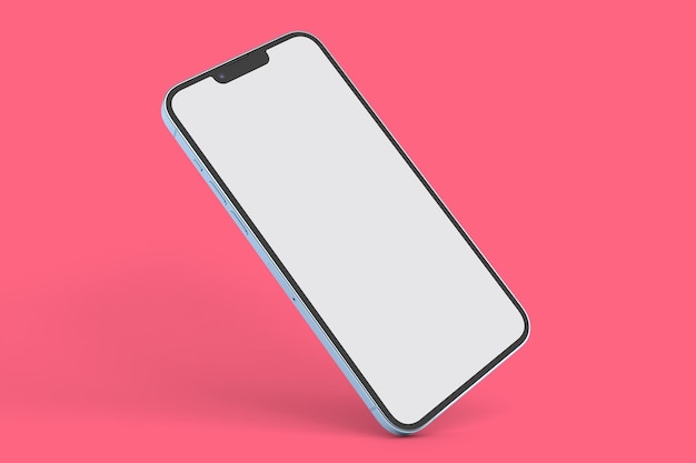 Phone 13 Left Side Isolated In Red Background