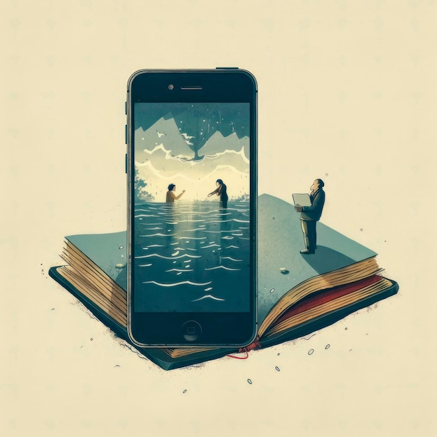 phone and book