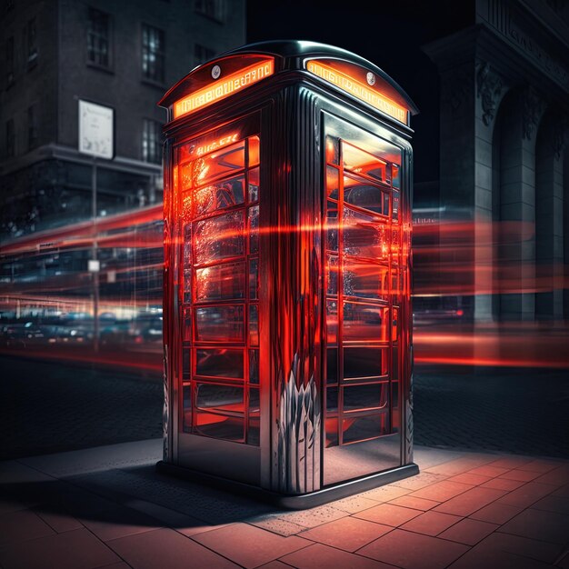 Photo a phone box with the word phone on it