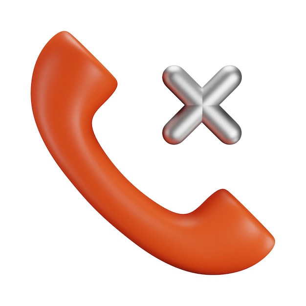Телефон 3D икона Старый телефон 3D иконка Звонок конец иконка 3D иллюстрация вектор 100
