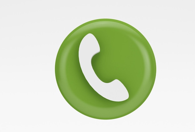 Photo phone call icon contact concept 3d illustration minimal 3d render