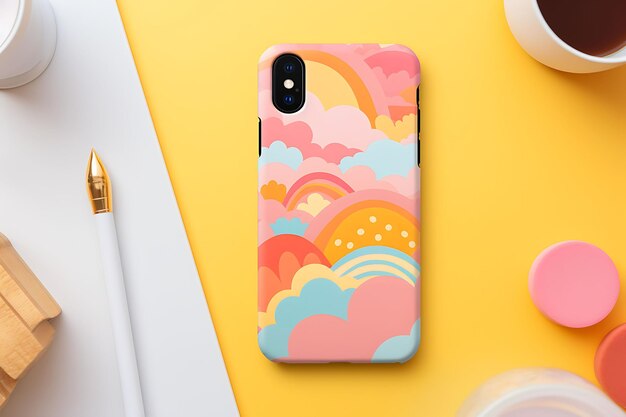 Phone Case Photoshoot Showcasing a Diversity of Bold Artistic Styles and Patterns in Styles