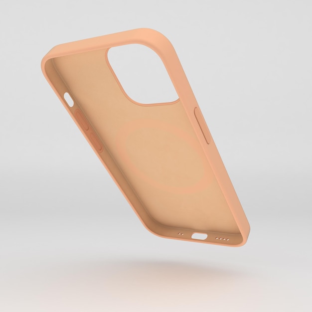 Phone Case Right View Floating Isolated In White Background