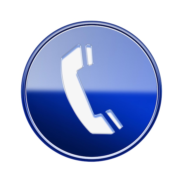 Foto iconina del telefono blu lucido