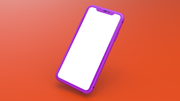 phone isolated on orange