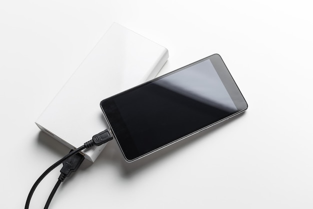 Photo phone mobile connect to battery power bank