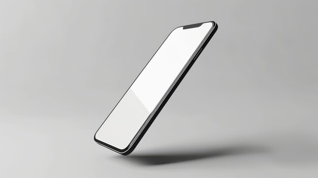 Phone mobile Mockup on white background stand in air