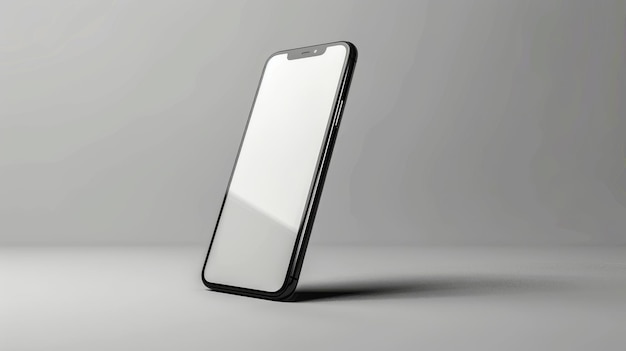 Phone mobile Mockup on white background stand in air