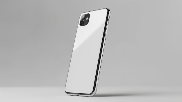 Phone mobile Mockup on white background stand in air