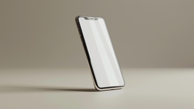 Phone mobile Mockup on white background stand in air