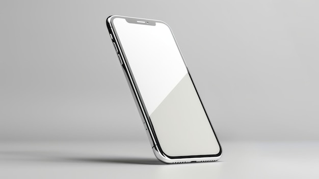 Photo phone mobile mockup on white background stand in air