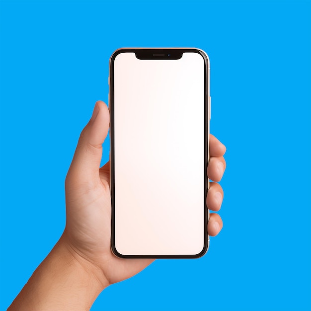 Phone mockup blue background