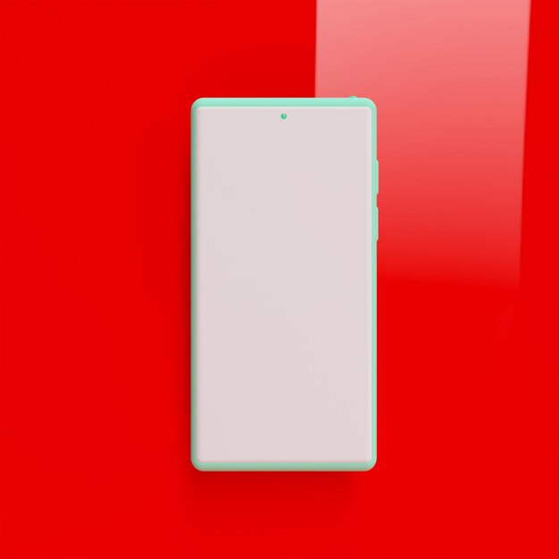 Phone simple symbol in 3d rendering on a red background 3d render illustration