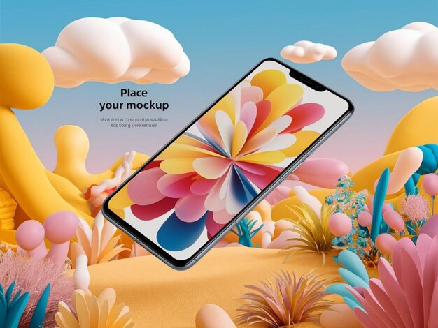 a phone that has a picture of a flower on it