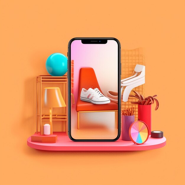 a phone that has a picture of a shoe on it