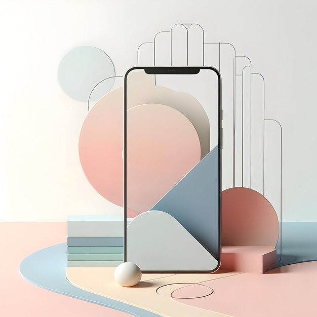Photo a phone that has a pink background with a white box in the middle