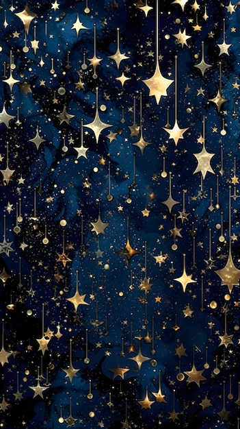 Phone Wallpaper Celestial Dreams Midnight blue Constellations