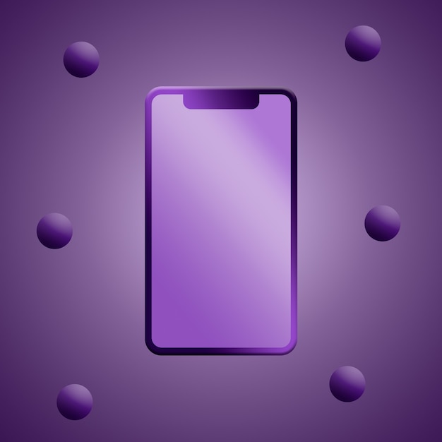 Phone with balls 3d rendering