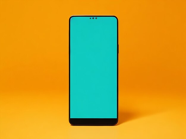 phone with blank screen on one color background