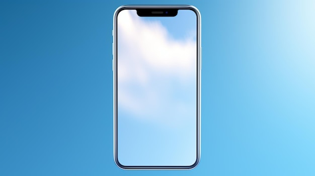 a phone with a cloud in the sky