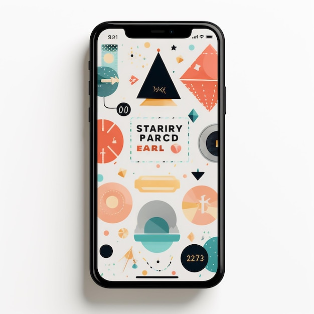 a phone with a colorful display that says star star star on it