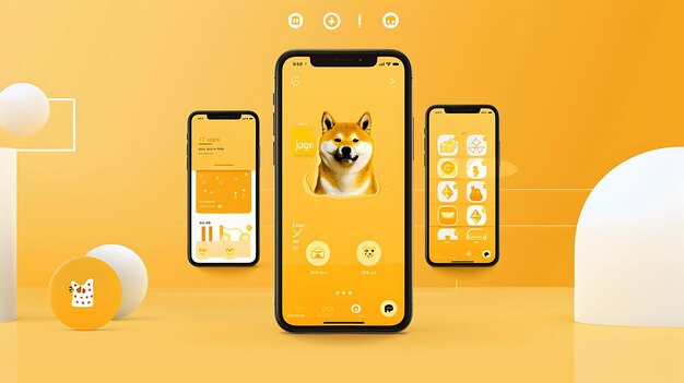 a phone with a dog on the screen and the dog on the screen is on the screen