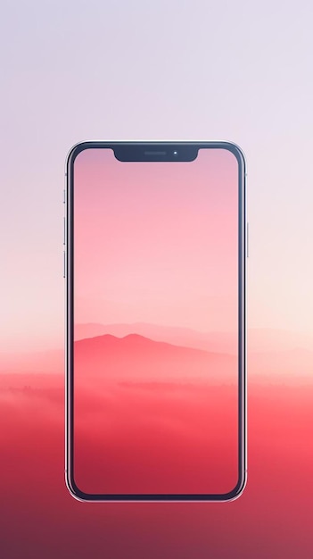 Premium AI Image | a phone with a pink background and a pink sky in the ...