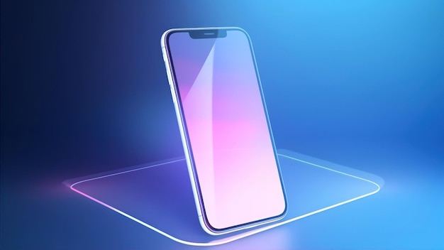 A phone with a purple gradient on the screen