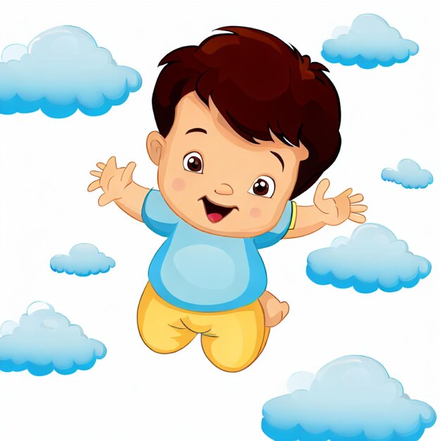 Photo a 2d illustration art of human baby