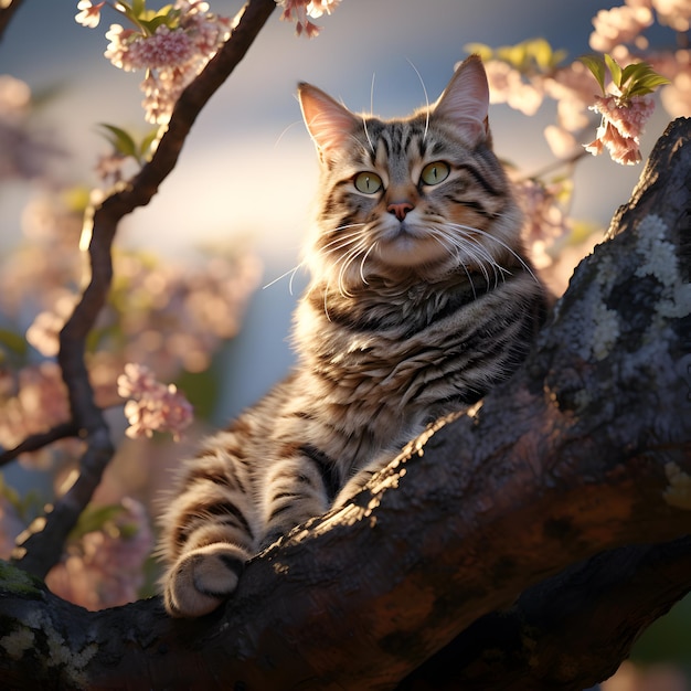 Photo 3 beautiful kitties with background