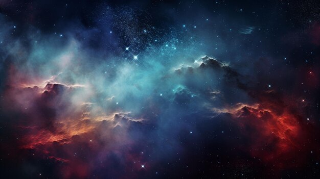 photo 3d abstract space sky with stars and nebula