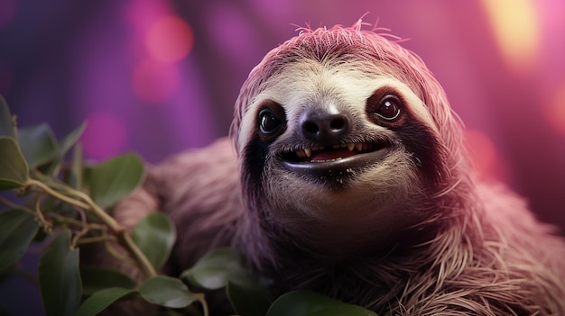 Photo a photo of 3d cartoon sloth