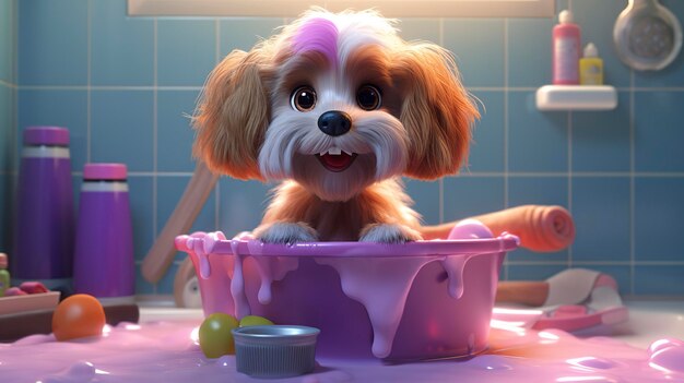 A photo of a 3D character demonstrating grooming training