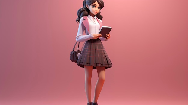 Photo a photo of a 3d character dressed in a preppy