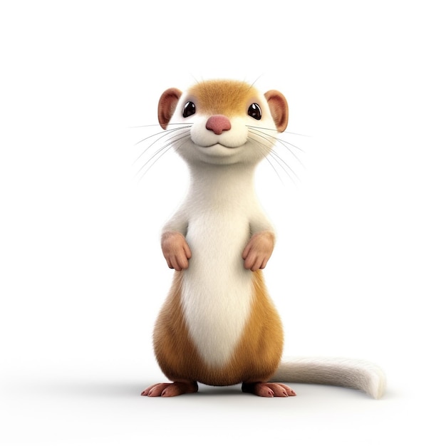 Photo a 3d character of stoat generative ai