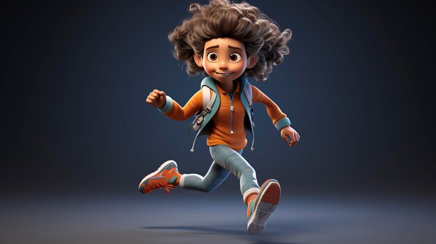 A photo of a 3D character wearing Nike running shoes