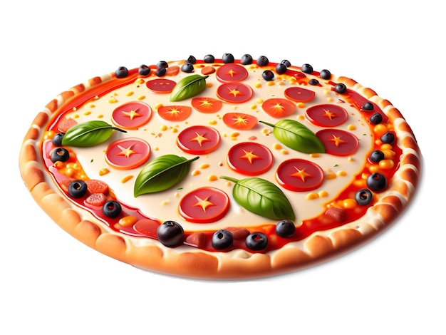 photo 3d Delicious Tasty Cheese pizza on white background