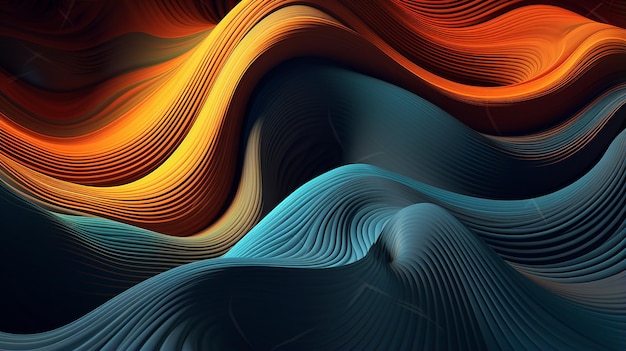 Photo 3d futuristic technology background with flowing data waves