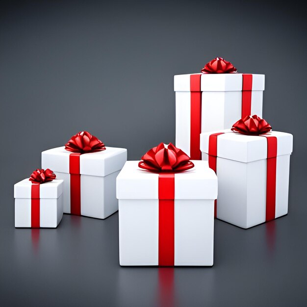 Photo of 3d gift boxes background Illustration Generative AI