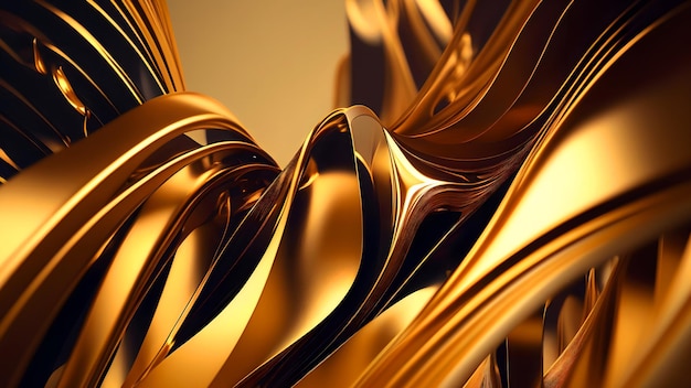 Photo 3d gold realistic abstract background generative ai