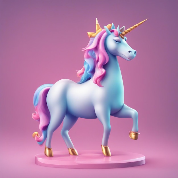 Foto icona 3d fotografica per la carta da parati unicorno