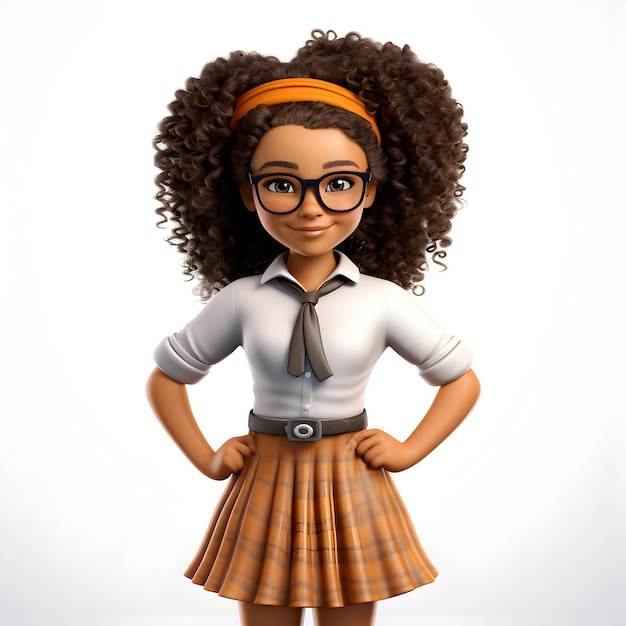 photo 3d illustration of a cartoon teenage girl generative ai