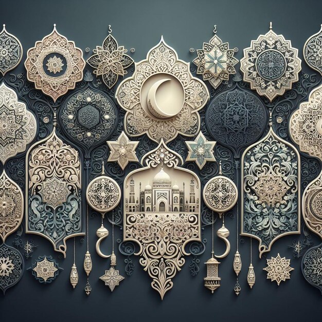 Photo photo 3d islamic motif