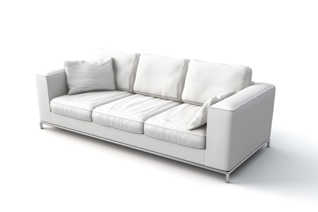 photo of 3d modern sofa on a white background Generative AI