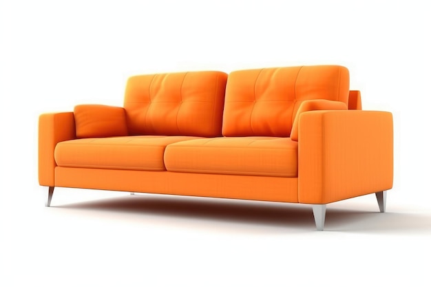 photo of 3d modern sofa on a white background Generative AI