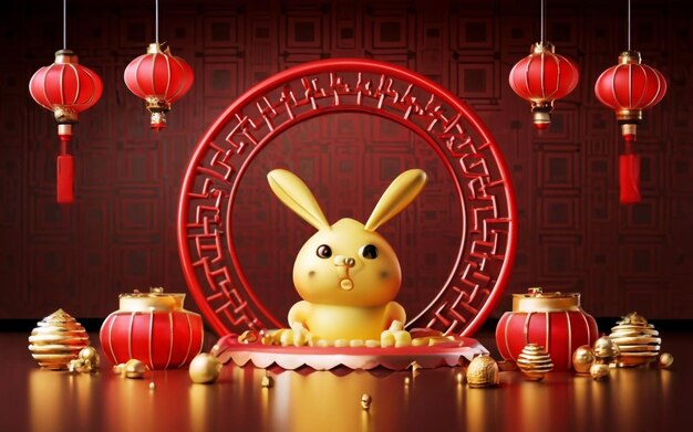 Photo photo 3d realistic chinese new year background